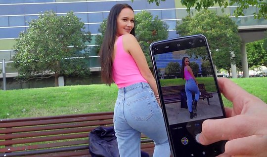 Brunette in public has not abandoned the pickup truck and ho...