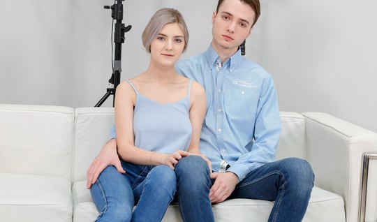 Russian young girl pulls jeans sex at the casting